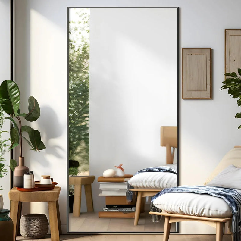 Floor Standing Mirror With Aluminum Alloy Frame Modern