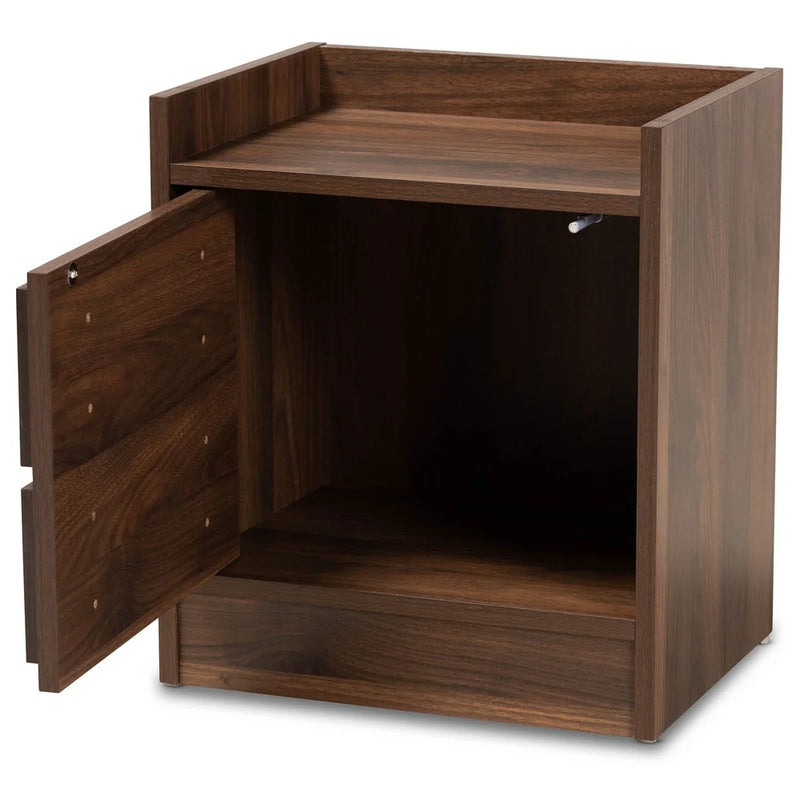 Modern Minimalist Nightstand With Two Drawers For Bedroom