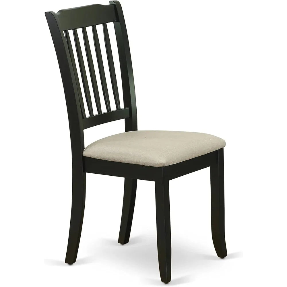 Linen Upholstered Wooden Kitchen Dining Chairs Collection