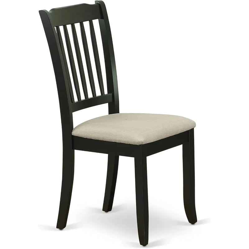 Linen Upholstered Wooden Kitchen Dining Chairs Collection