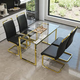 

Rectangular modern dining table set with four chairs
