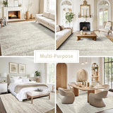 Washable Faux Wool Area Rug For Living Room Non Slip