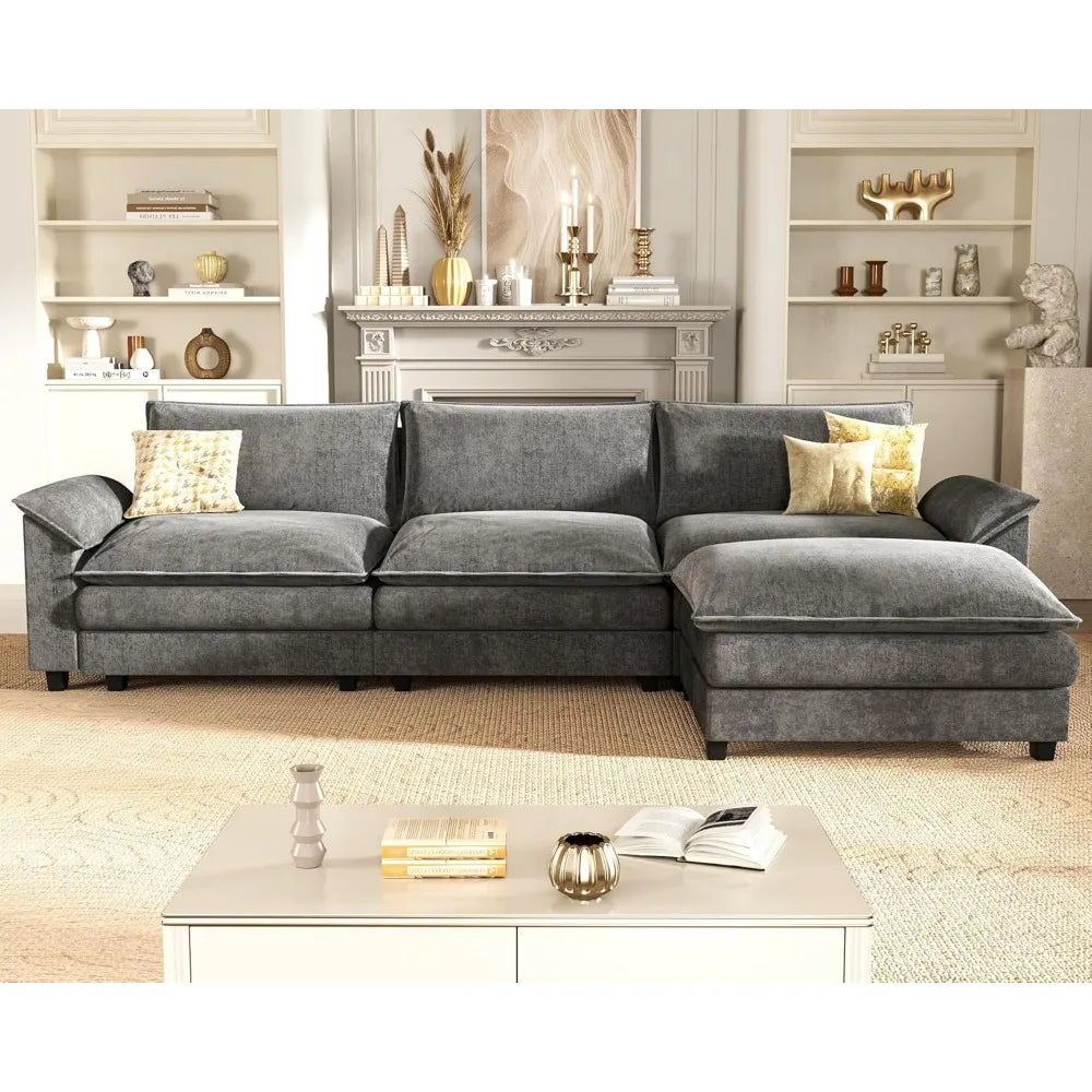 Modular Sectional Sofa With Reversible Ottoman Comfort