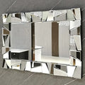 Decorative Wall Mirror Beveled Edge With Uneven Glass Frame