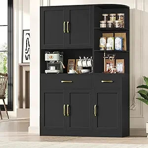Modern Kitchen Hutch With Five Doors And Two Drawers