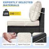 Outdoor Wicker Patio Furniture Set With Tea Table Cushions