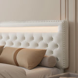 GEGOFORU LED Bed Frame With Storage Drawers And Headboard