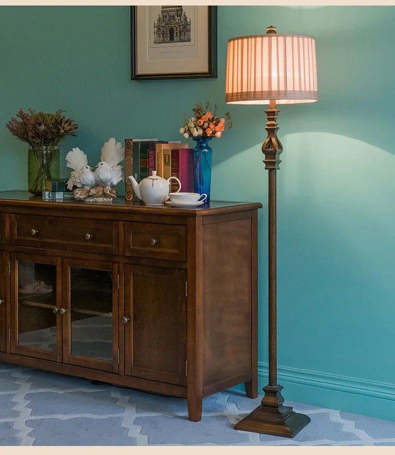 American Vintage Retro Floor Lamp with Remote Control