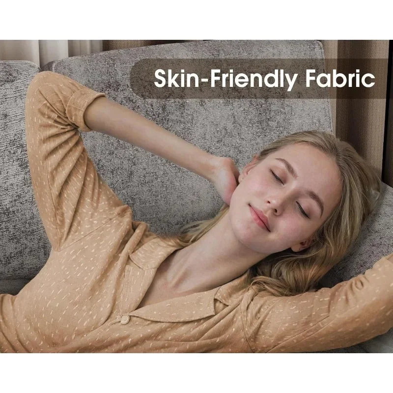 U Shaped Linen Sectional Sofa With Double Chaise Living