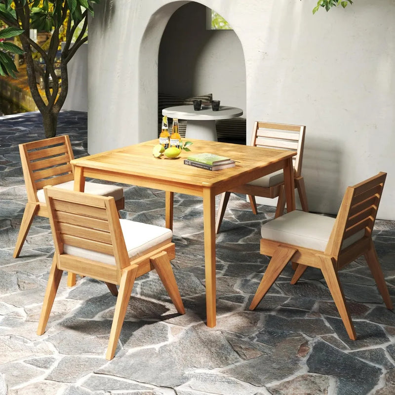 Acacia Wood Outdoor Dining Table With Umbrella Hole