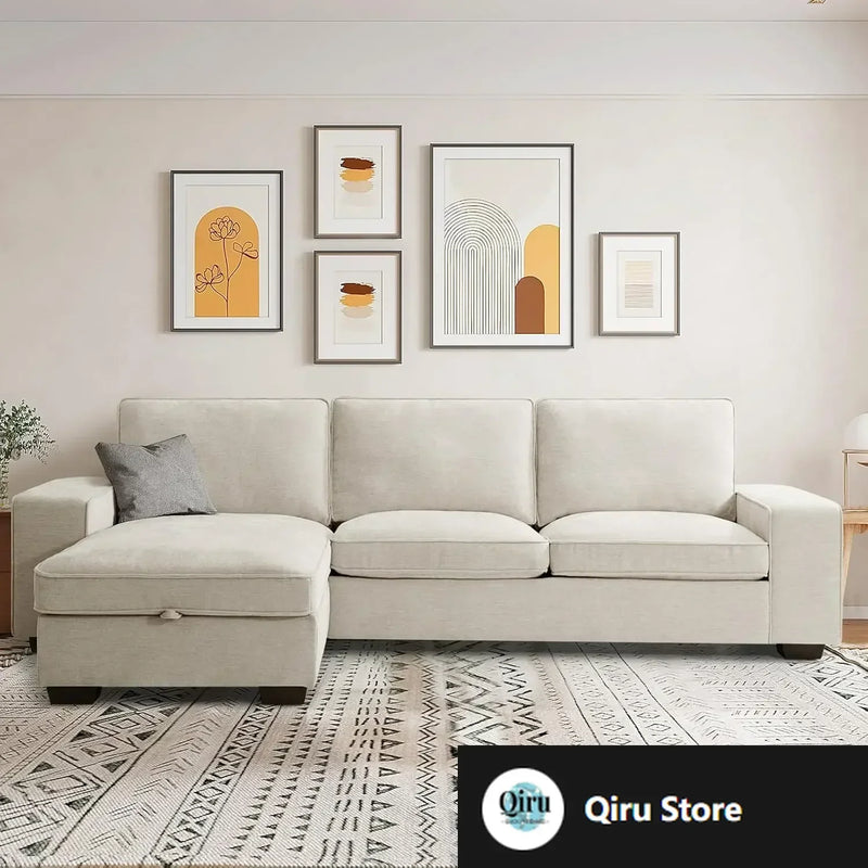 Convertible Sectional Sofa With USB And Reversible Design