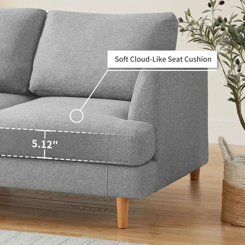 Mid Century Loveseat Upholstered Two Seater Sofa Lounge