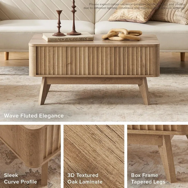 Lift Top Coffee Table for Living Room Mid Century Farmhouse