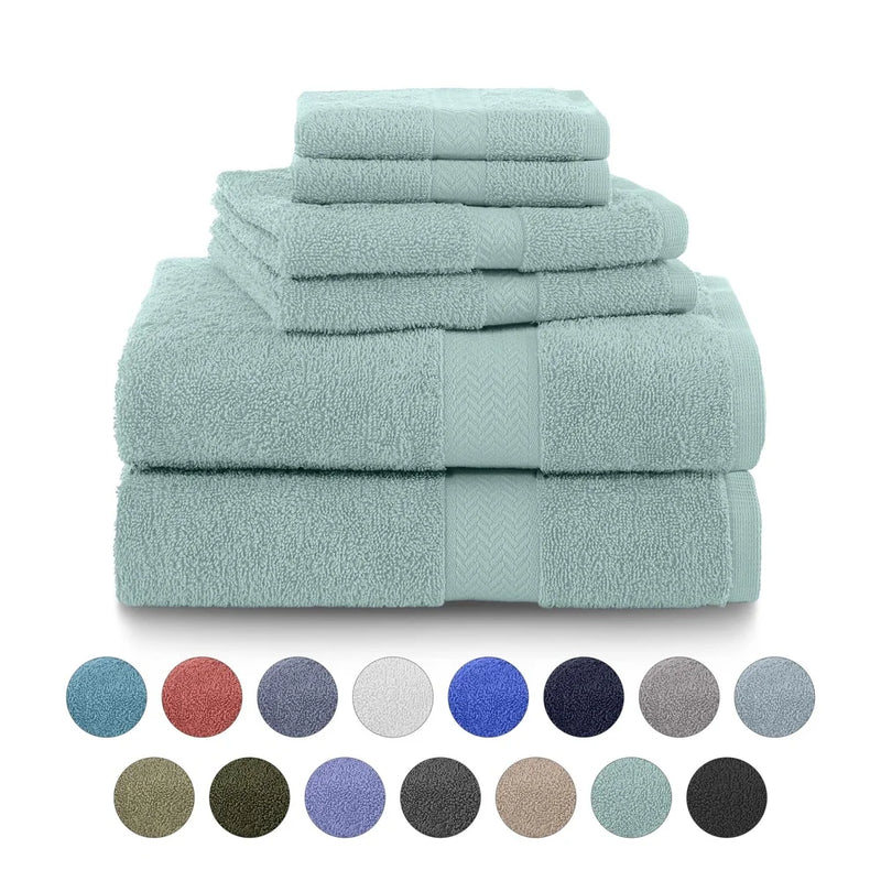 Luxury 100 Percent Cotton Towel Set Absorbent Quick Dry