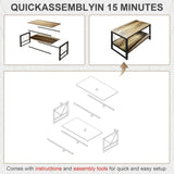 Rustic Farmhouse Coffee Table With Storage Shelf Living Room