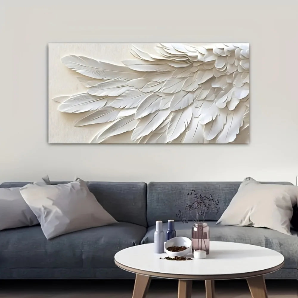 Mirrors and Frames/Contemporary Abstract Feather Wall Art Mural Design