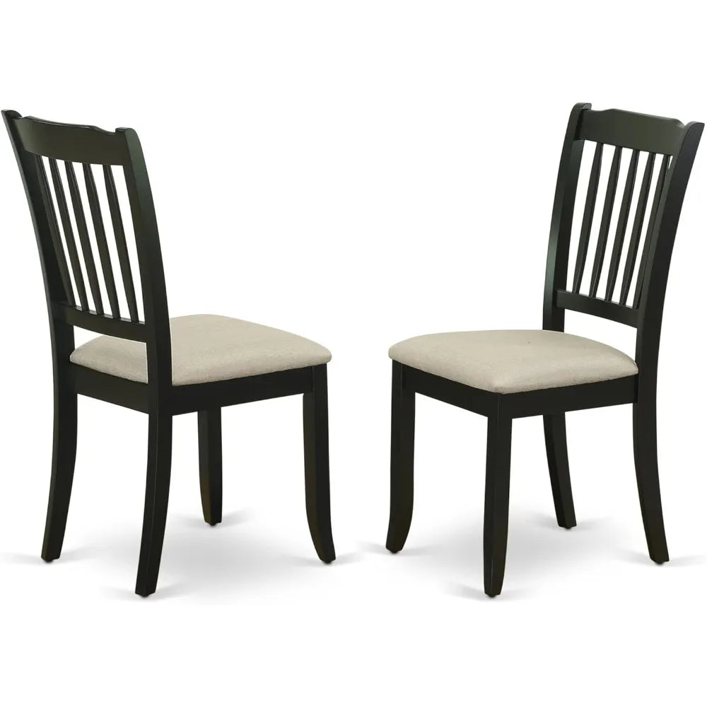Linen Upholstered Wooden Kitchen Dining Chairs Collection