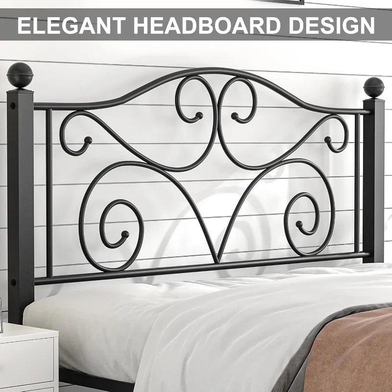 Heavy Duty Metal Bed Frame With Headboard And Footboard