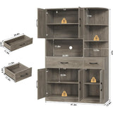 Modern Kitchen Hutch With Five Doors And Two Drawers