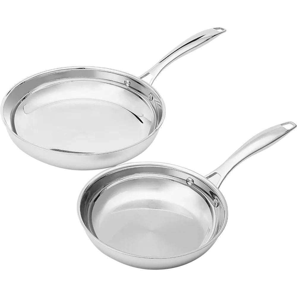 Amazon Basics Stainless Steel Fry Pan Set Induction Ready
