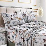 Tribeca Living Cotton Sateen Floral Sheet Set With Pockets