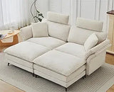 Modern Oversized Chaise Lounge Chair With Ottoman And Pillows