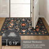 Washable Boho Style Rug Non Slip for Living Room Dining