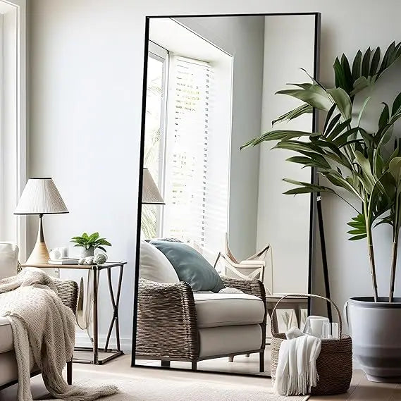 Floor Standing Mirror With Aluminum Alloy Frame Modern