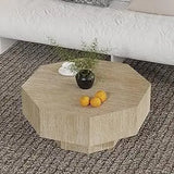 Round Fluted Coffee Table Modern Circular Pedestal Center