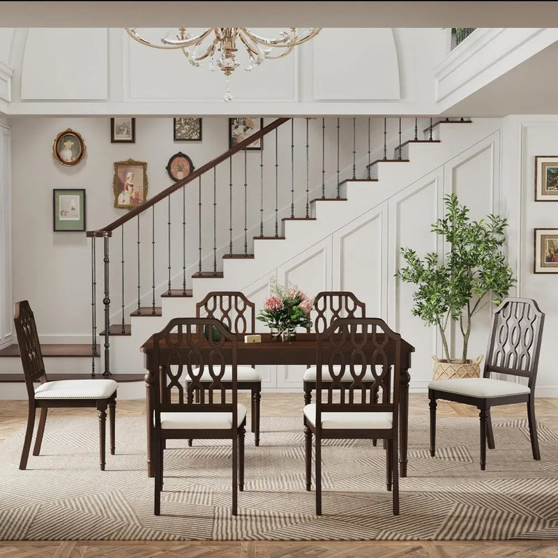 Farmhouse Dining Chairs Set of 2 Armless Upholstered French