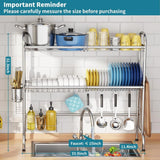 Stainless Steel Over Sink Drying Rack With Utensil Holder