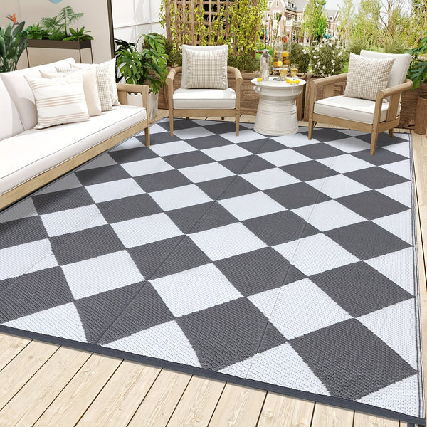 Outdoor Non Slip Area Rug for Camping and Patio Use