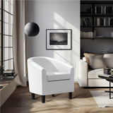 Modern PU Leather Barrel Accent Chair for Stylish Living Spaces