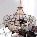 French Traditional 8 Light Round Chandelier With Crystals
