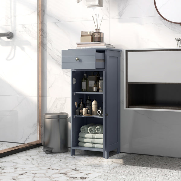 Modern Freestanding Bathroom Floor Cabinet with Adjustable Shelves