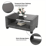 Outdoor Wicker Patio Furniture Set with Hidden Storage and Comfort