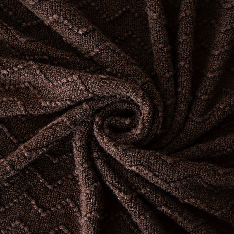 Cozy Boho Textured Throw Blanket with Tassels for Living Room