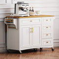 Stylish Kitchen Island Cart with Spice Rack and Towel Holder