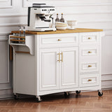 Stylish Kitchen Island Cart with Spice Rack and Towel Holder