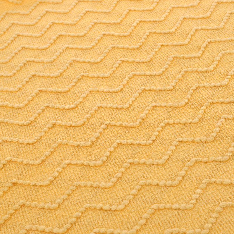 Cozy Boho Textured Throw Blanket with Tassels for Living Room