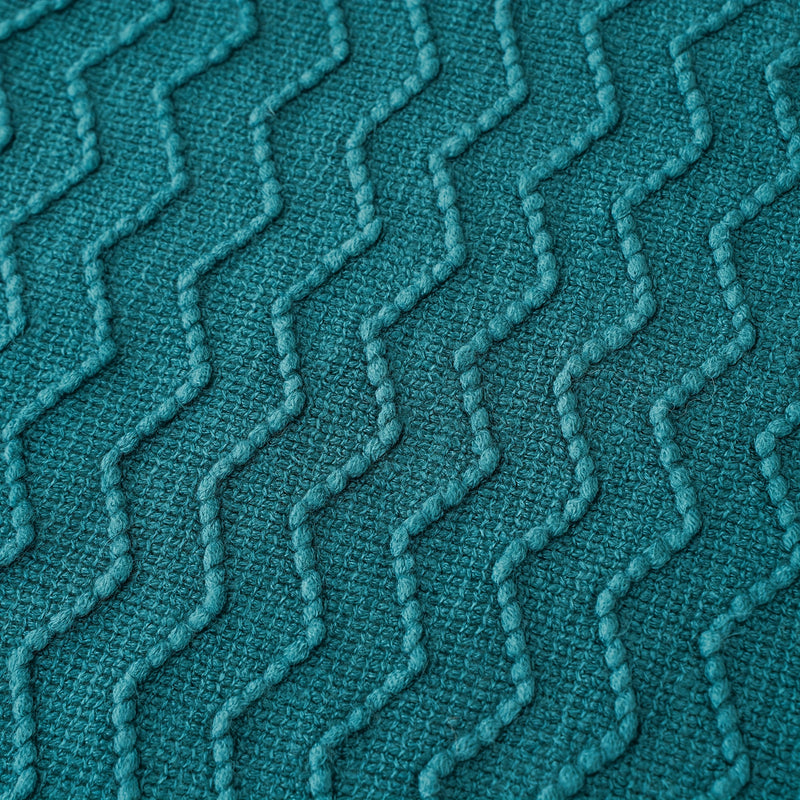 Cozy Boho Textured Throw Blanket with Tassels for Living Room