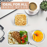 Glass Meal Prep Containers with Leak-proof Lids for Easy Storage