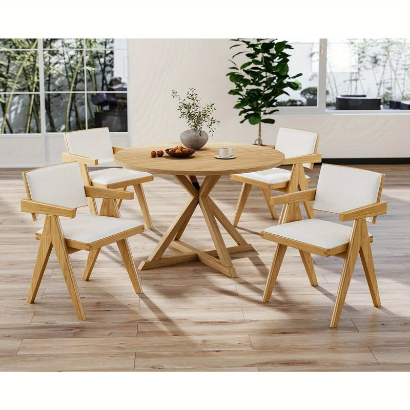 Modern Farmhouse Dining Chairs Set of Two with Arms