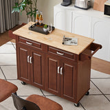 Mobile Kitchen Island Cart With Storage And Towel Rack