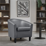 Modern PU Leather Barrel Accent Chair for Stylish Living Spaces