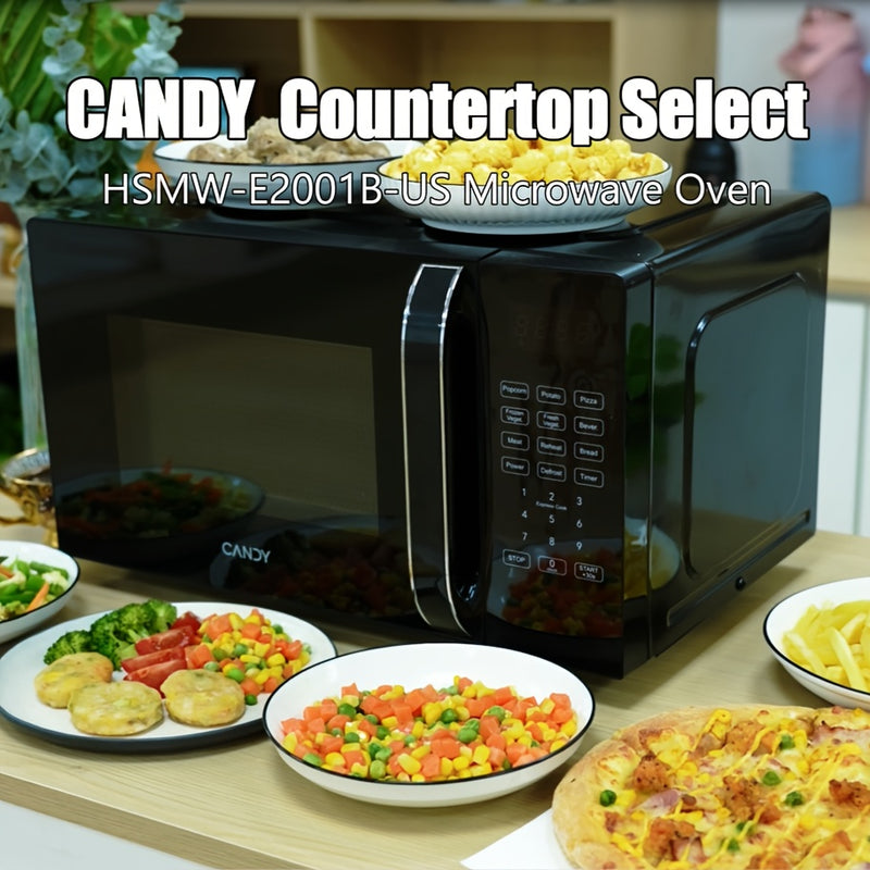 Candy Compact Microwave with 360 Degree Rotation and Rapid Heating