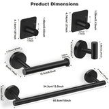 Matte Black Bathroom Hardware Set Stainless Steel Accessories Kit