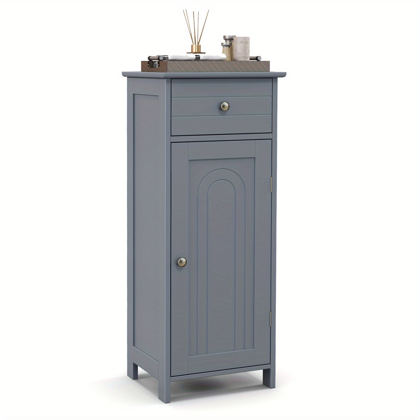 Modern Freestanding Bathroom Floor Cabinet with Adjustable Shelves