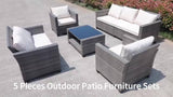 Outdoor Wicker Patio Furniture Set with Hidden Storage and Comfort