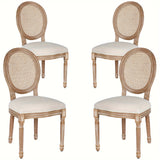 Polar Aurora Beige Fabric Dining Chairs Set of Four